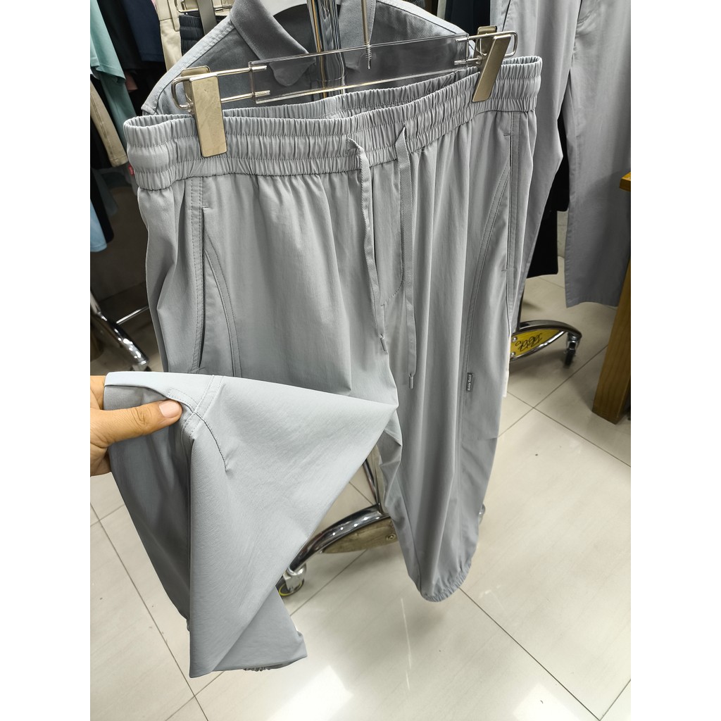 [H Home] Elástico Confortável!Calça legging masculina de seda gelada de secagem rápida, calça esportiva fina com cintura