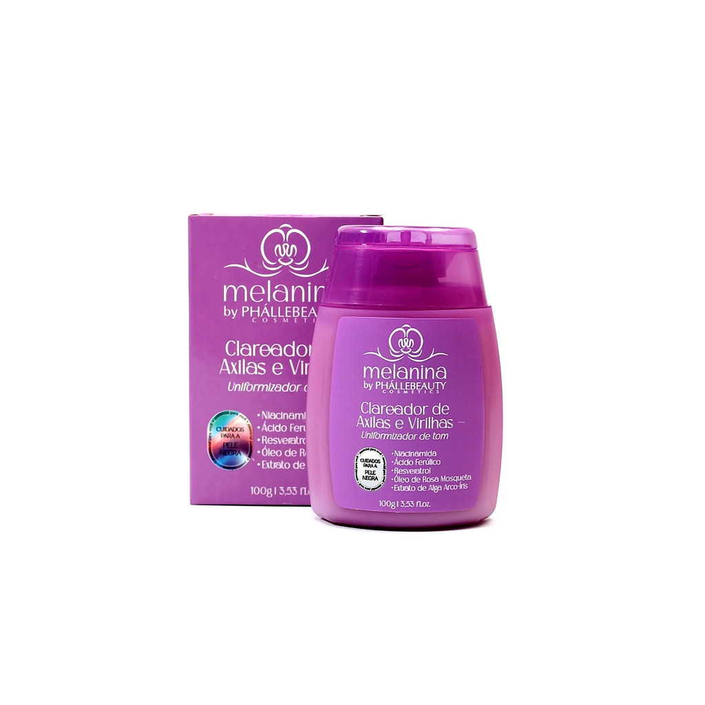 Clareador de Axilas e Virilhas Melanina by Phallebeauty 100g – Uniformizador de Tom