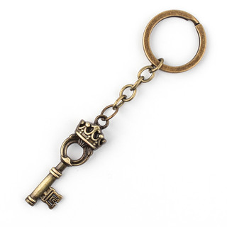 Coroa chave estrela de cinco pontas língua para fora Naruto raquete pena relógio seta pequena pá coelho chaveiro anel fi