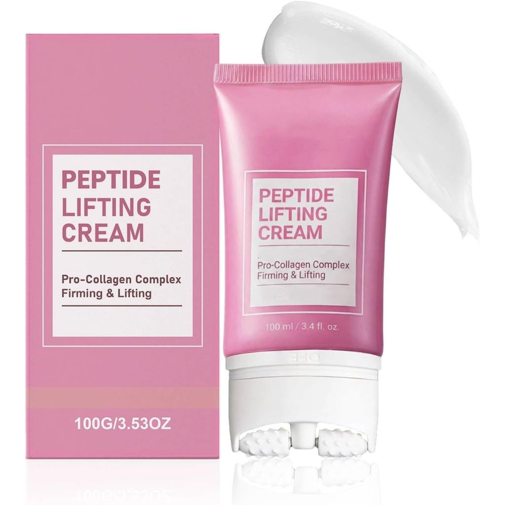 Creme Firmador para Pescoço Pinklabs com Rolo de Massagem, Creme Lifting com Peptídeos Pinklabs, Cremes para Pescoço par