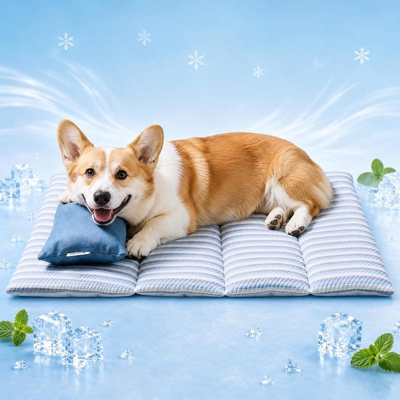 Tapete De Resfriamento Para Cães Grandes , Cama Com Travesseiro