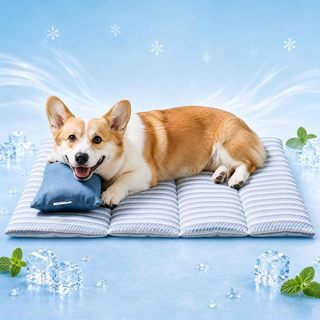Tapete De Resfriamento Para Cães Grandes , Cama Com Travesseiro