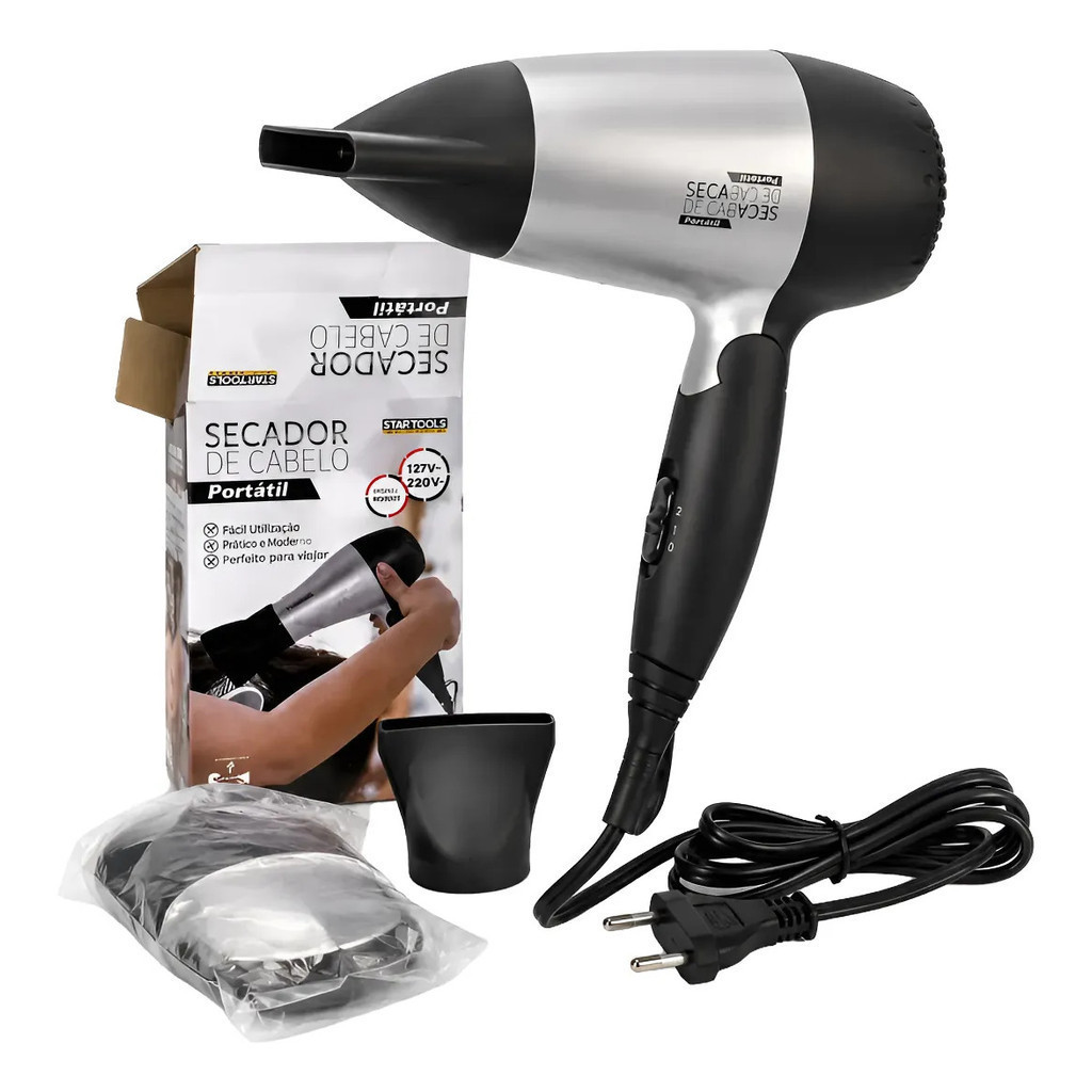 Secador Portátil De Cabelo 1200w Cabo Dobrável Original