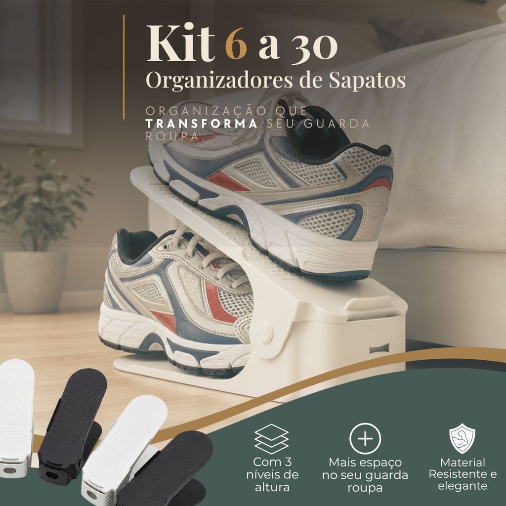 Kit até 30 Organizador de Sapatos Saltos Tênis sandalias Desmontável Organizadora