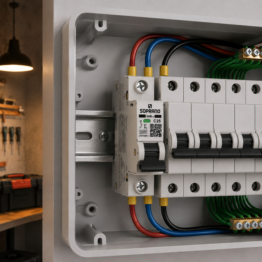 Disjuntor 25A 1 Polo Curva C Din Soprano SHB GIII Monopolar Proteção Elétrica Casa Comercio — imagem 2 de 2