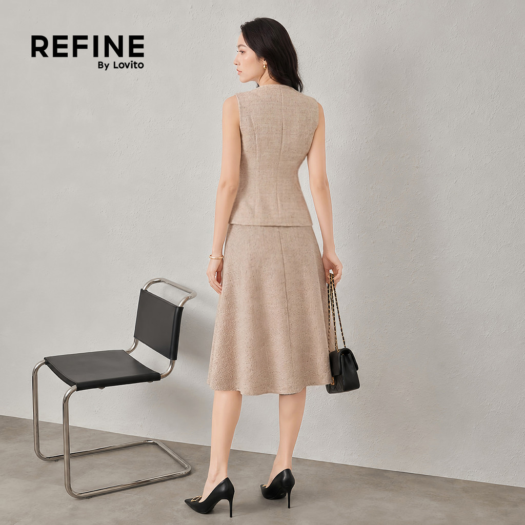 (Refine by Lovito) Elegantes Tops ou Frontal Zíper Top Cáqui Primavera/verão Tops ou Calças para Mulheres Trabalho LR38L118 · foto 2