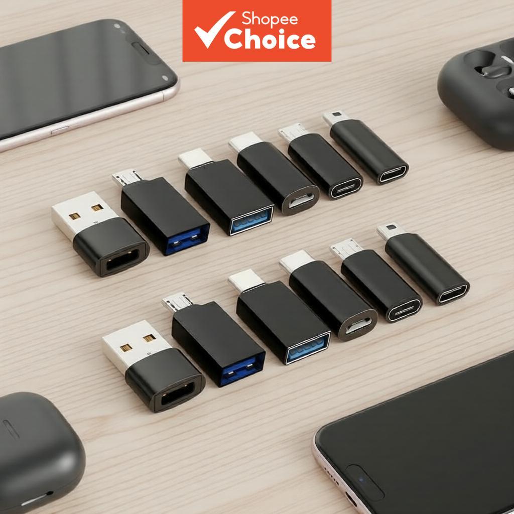 Adaptador multifuncional USB C para USB, USB C OTG para porta C, Mini para C, Micro C smartphones, MP3