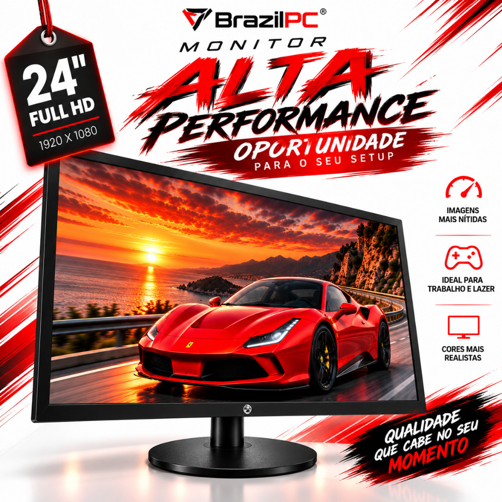 MONITOR 24 23 20 17 15,4 POLEGADAS PARA PC NOTEBOOK FULL HD HDMI VGA HOME OFFICE 1