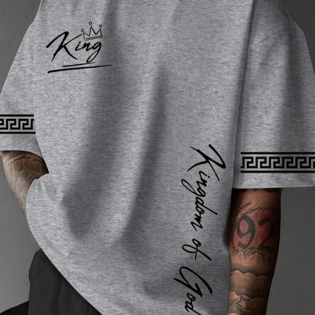 Camiseta Masculina Kingdom Of God - Camisa Estampada Streetwear Unissex 100% Algodão Plus Size