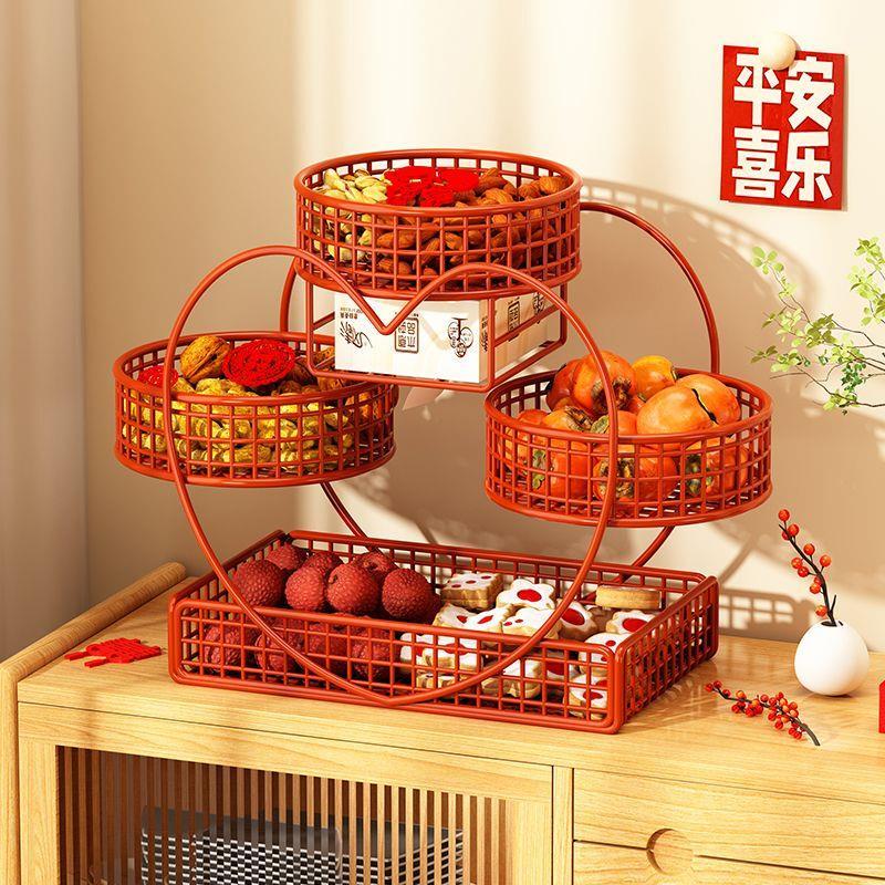 Prato de frutas sala de estar mesa de café doméstico festivo prato de frutas Multi-camada Rack de frutas lanche placa de