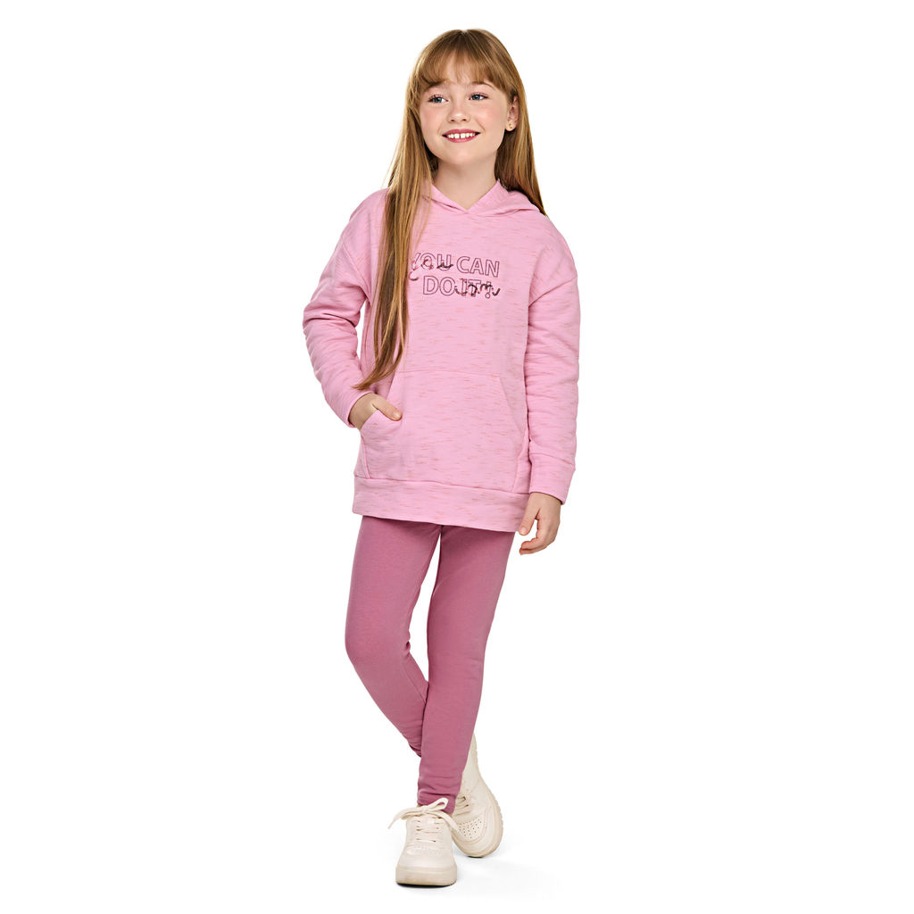 Conjunto Infantil Menina Moletom Rajado Elian Rosa