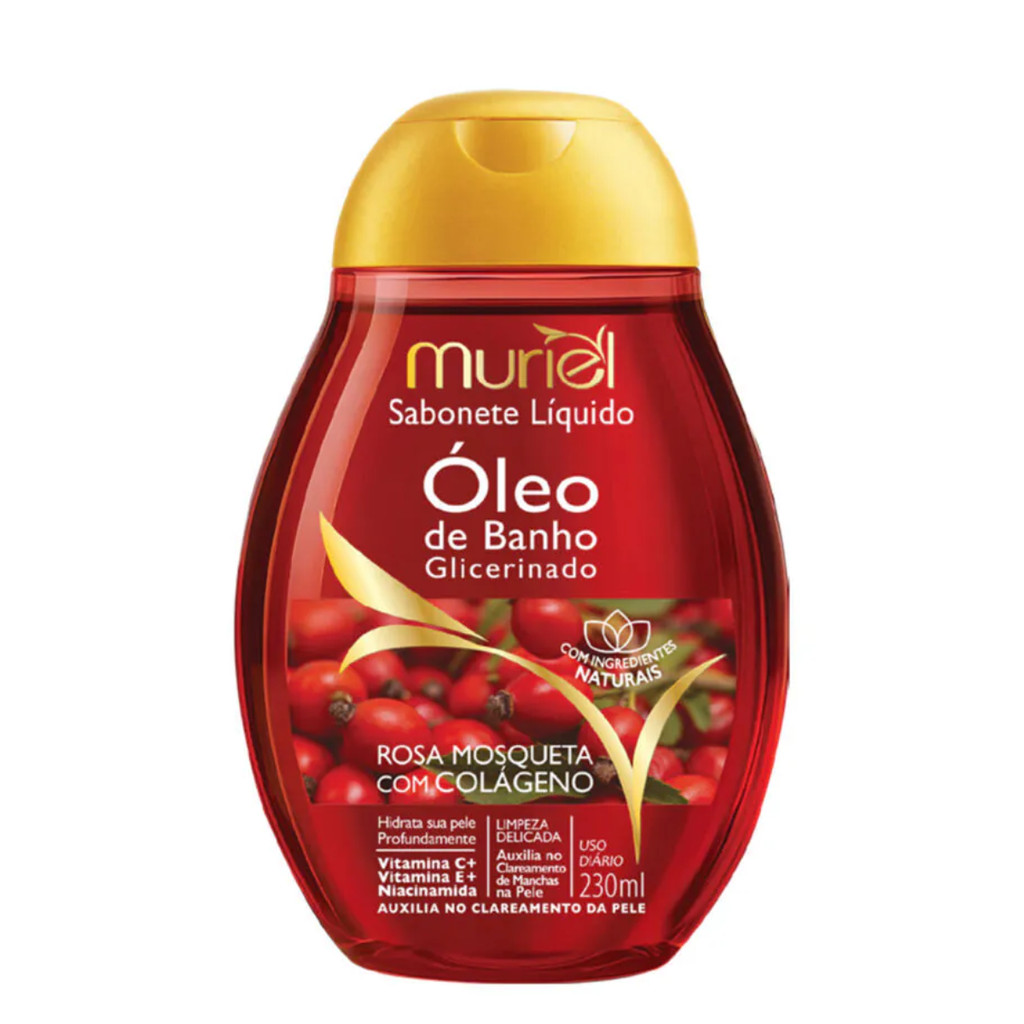 Sabonete Liquido Óleo Banho Muriel Rosa Mosqueta e Colágeno 230ml