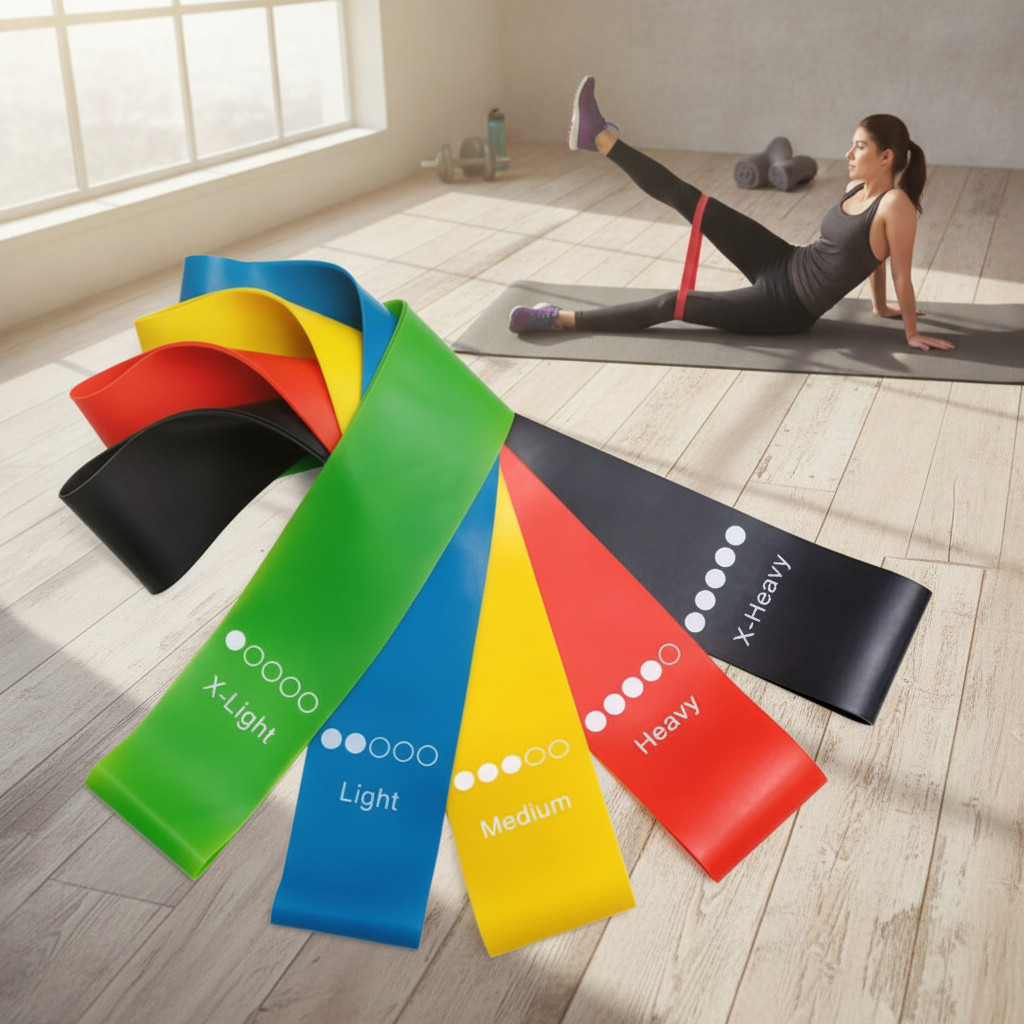 Kit 5 Faixas Elásticas Mini Band Premium Níveis Treino Funcional Musculação Fisioterapia Academ