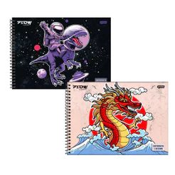 Kit com 2 Cadernos De Desenho 80 Folhas Flow - JANDAIA