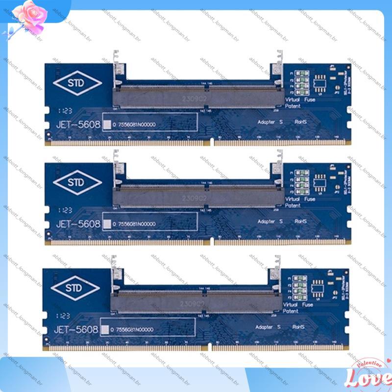 [Quick A] Adaptador De Memória RAM 3PCS DDR4 SO-DIMM Para Cartão De PC Testes De Conversão De Laptop Desktop