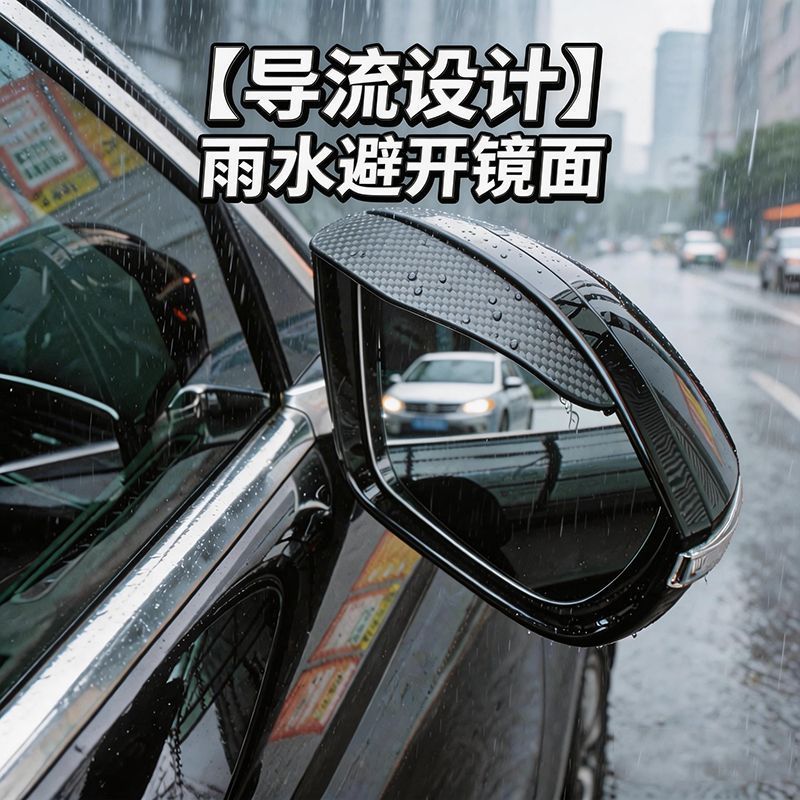 Novo estilo com guia de ar espelho retrovisor do carro chuva sobrancelha refletor espelho retrovisor chuva sobrancelha b