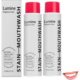 Enxaguante bucal, para remover manchas dos dentes, embalagem com 2 unidades.