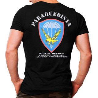 [Camiseta Premium em Algodão Puro]GXG Camiseta Militar Estampada Paraquedista - Atack