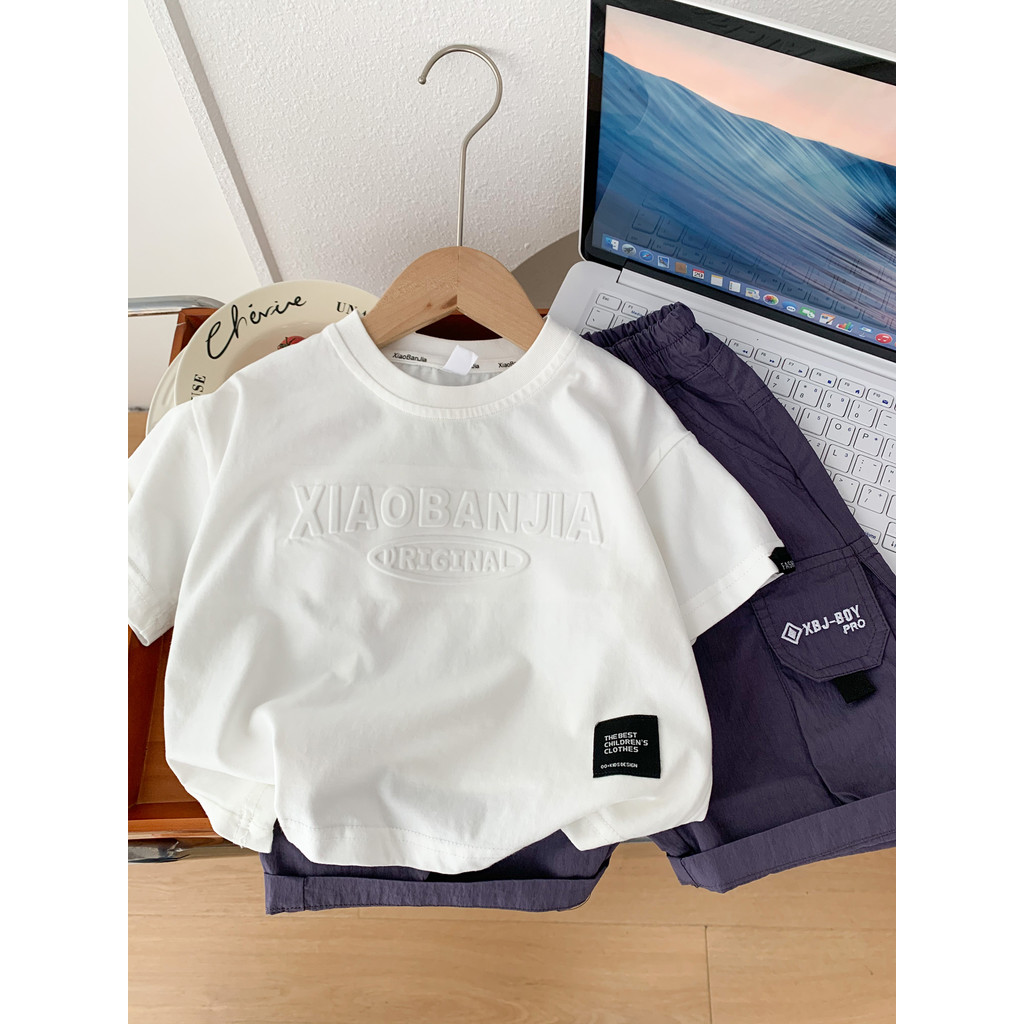 Meninos Casual camiseta de manga curta 2026 novo estilo crianças versão coreana branco bonito meia manga topo meninos mo