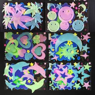 Estrela luminosa adesivos de parede dos desenhos animados adesivos luminosos quarto das crianças decorações da parede te
