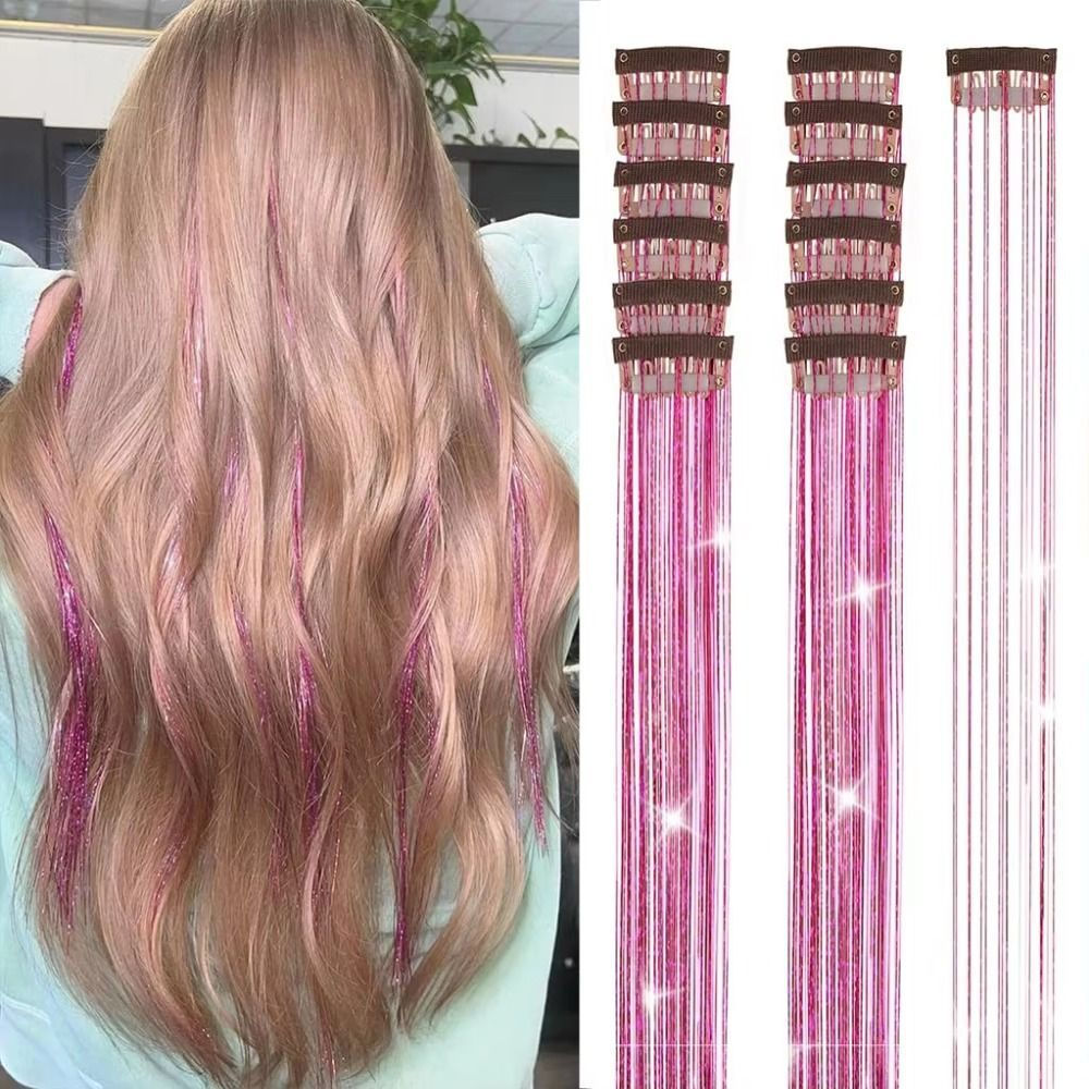 Conjunto de 12 apliques de cabelo com lantejoulas, apliques de cabelo com lantejoulas resistentes a altas temperaturas, 
