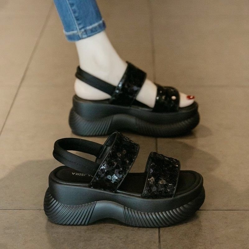 Sapatos de plataforma de sola macia sandálias pequenas verão exterior Wear sapatos femininos novo estilo moda salto cunh