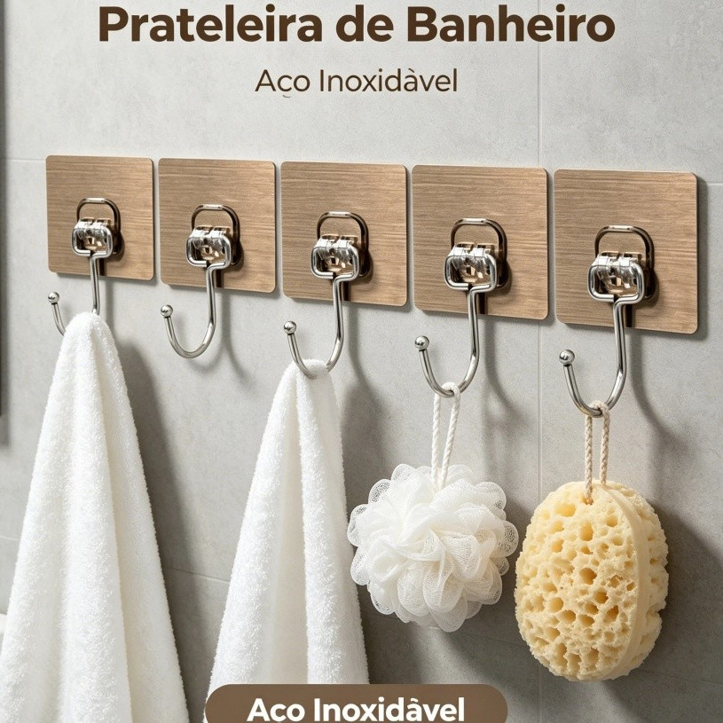 KIT 10/20/30 Gancho Adesivo/ Parede Multifuncional Autocolante Casa Cozinha Quarto Banheiro Organizado
