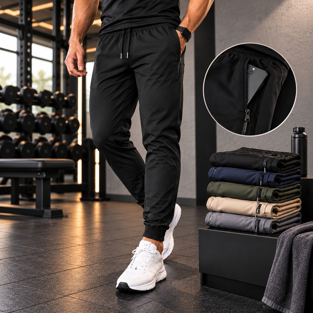 Calça Masculina Jogger Com Elastano Academia Esportiva Fitness Slim Dry Fit Leve Praticar Esportes