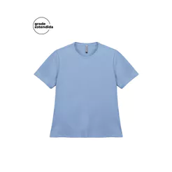 Blusa Feminina Manga Curta Marialícia Azul