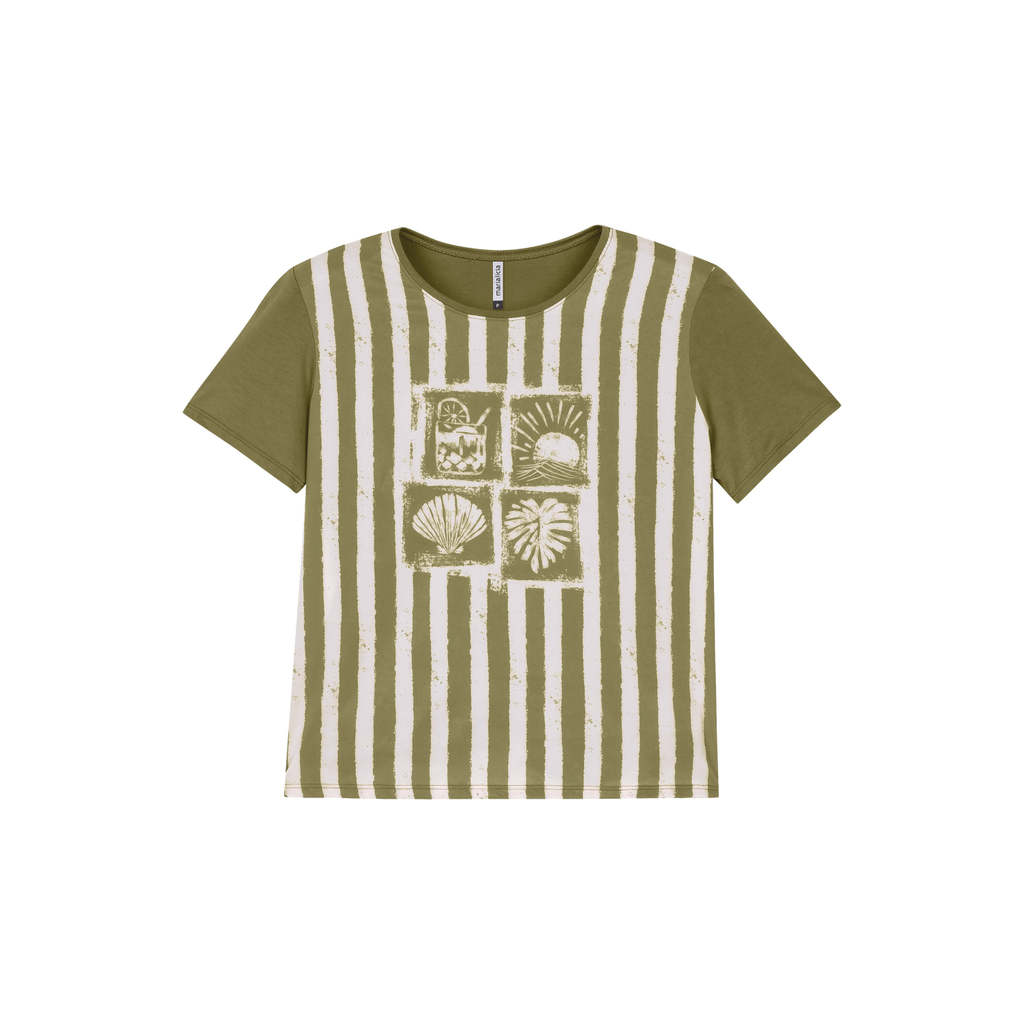 Blusa Feminina Regular Estampada Marialícia Verde — imagem 2 de 2