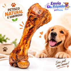 Osso Defumado Para Cachorro Fêmur Suino Desidratado Mordedor Natural Canino Pet