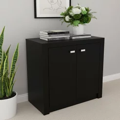 Balcão para Escritório 60cm com 2 Portas e 1 Prateleira ME4103 Preto Preto