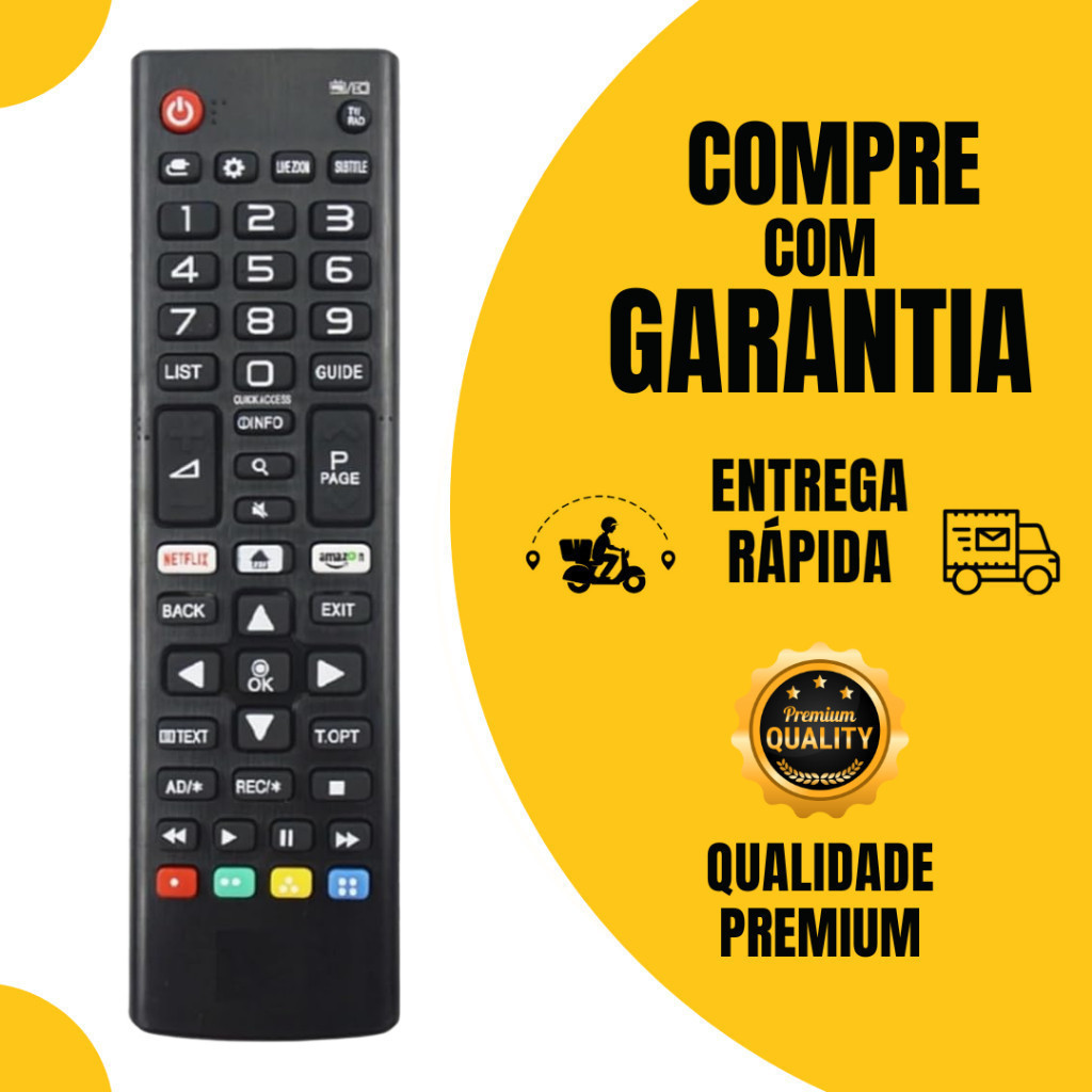 Controle Compatível com LG Todos os Modelos Netflix Amazon | Reposição | Compatível | Universal + Pilhas — imagem 2 de 2