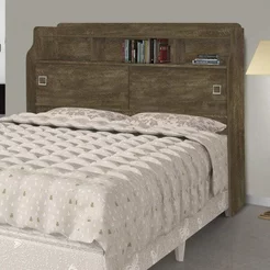 Cabeceira Casal 2 Portas Jéssica Marrom Castanho Wood