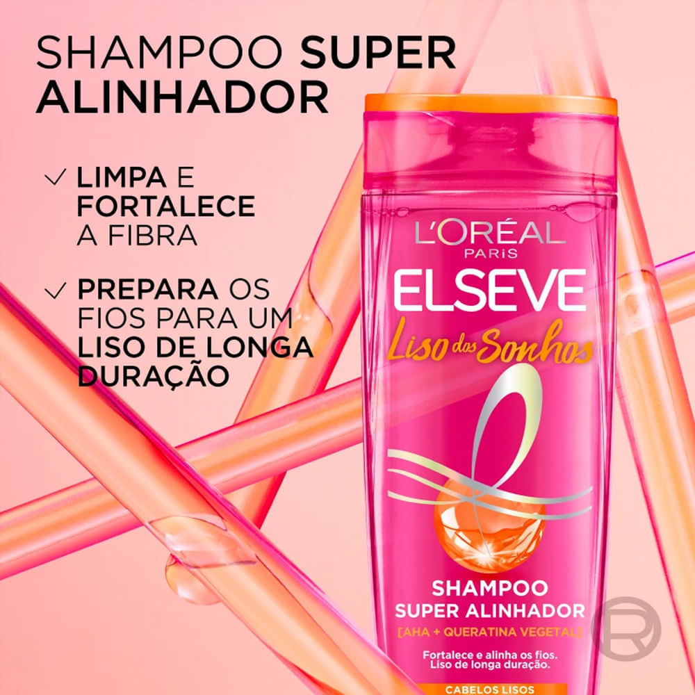 Kit Elseve Shampoo 375ml e Condicionador 170ml Liso dos Sonhos + Óleo Extraordinário 100ml — imagem 2 de 2