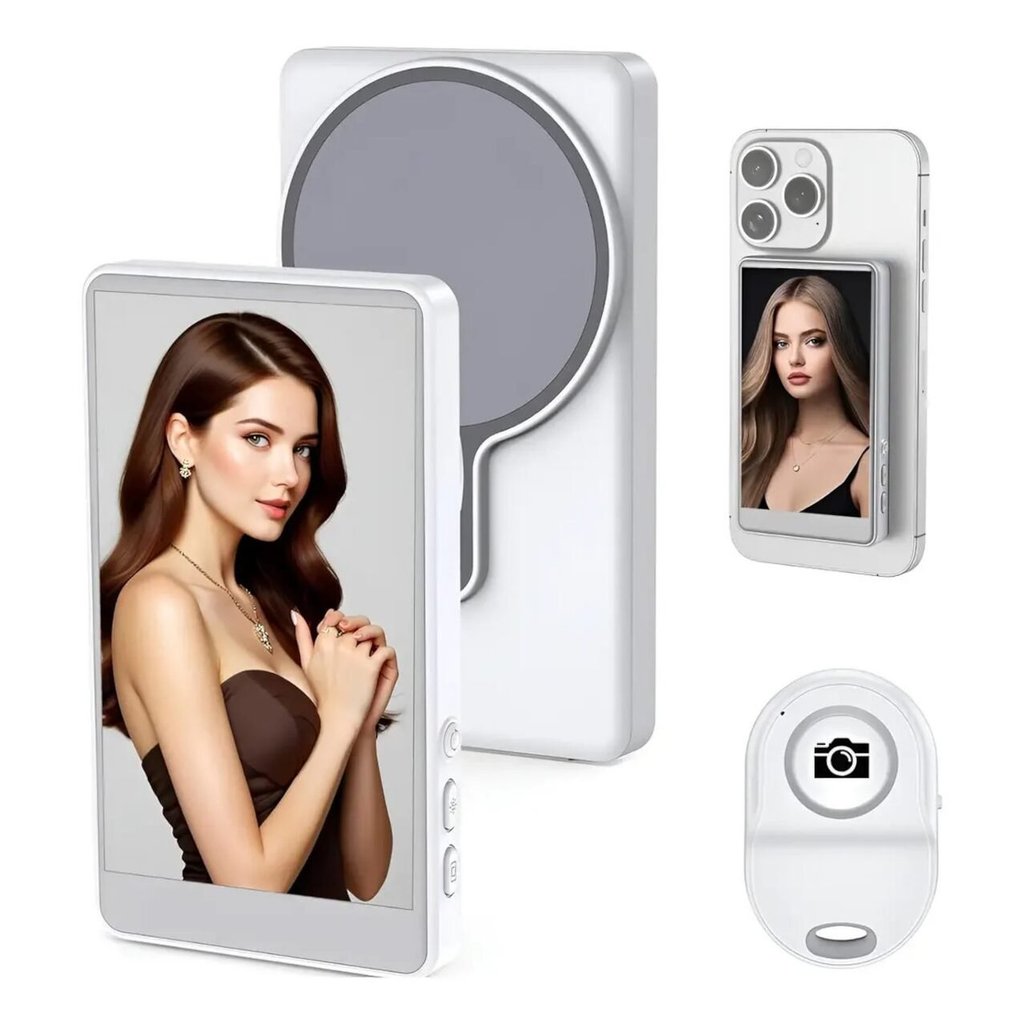 Tela Selfie Monitor Espelho Imã Para Celular Câmera Traseira