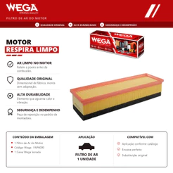 Filtro De Ar Do Motor Peugeot 207 Quiksilver Passion Blue Xr 2008 A 2015 – Wega Fap6000