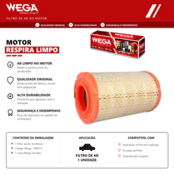 Filtro de ar do Motor FIAT DUCATO 2009 2010 2011 2012 – Wega WR317