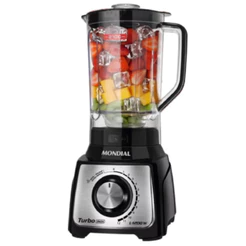 Liquidificador Mondial Turbo 1200w 3L Inox L-1200 Preto 110V