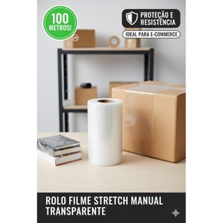 Rolo Filme Stretch Manual Transparente 100m Plastico Embalagens Produtos em Oferta na Shopee