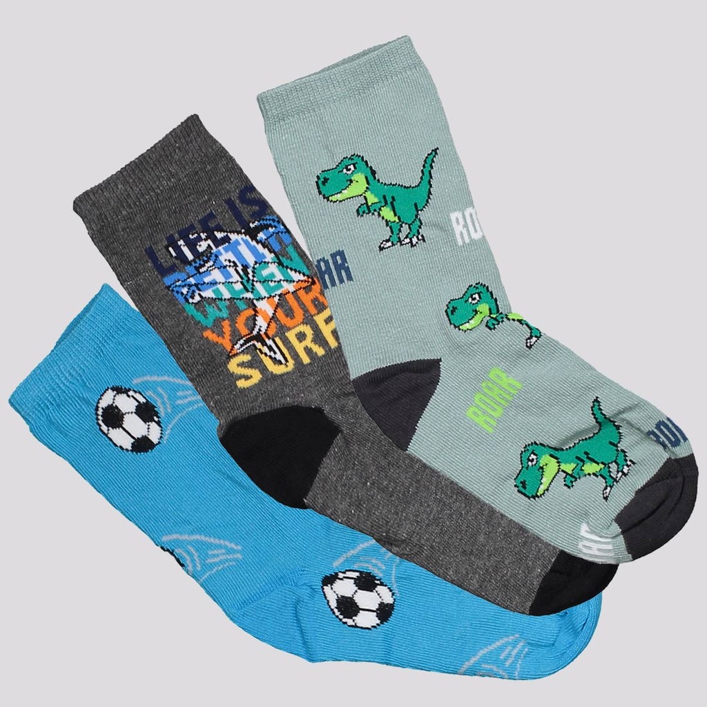 Kit Meia Selene 3 Pares Cano Longo Infantil Verde Azul e Grafite em Oferta na Shopee