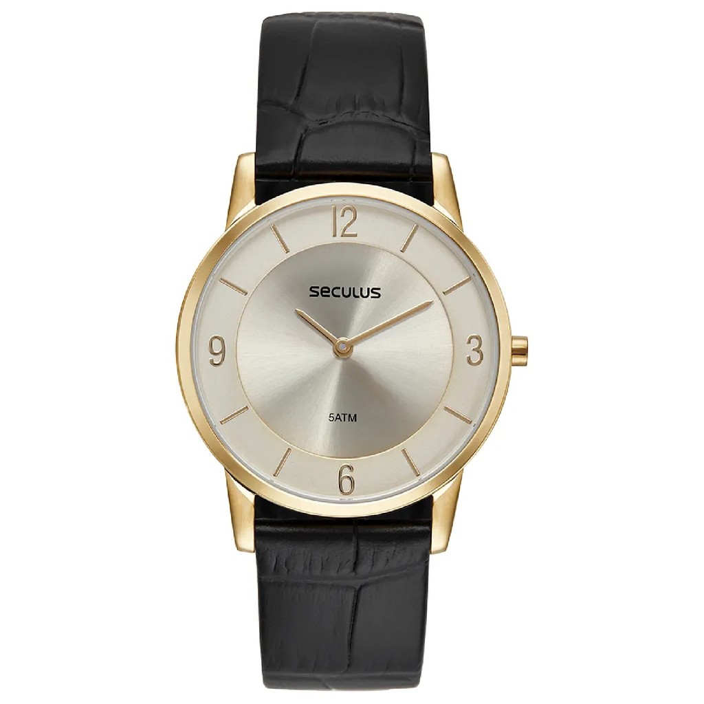 Relógio Masculino Seculus Slim 23724GPSVDC2 Couro Crocodilo em Oferta na Shopee