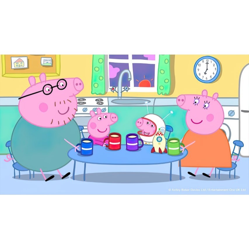 Top Painel Família Peppa Pig  retangular de lona para decoração de festa de aniversário infantil. Várias medidas.