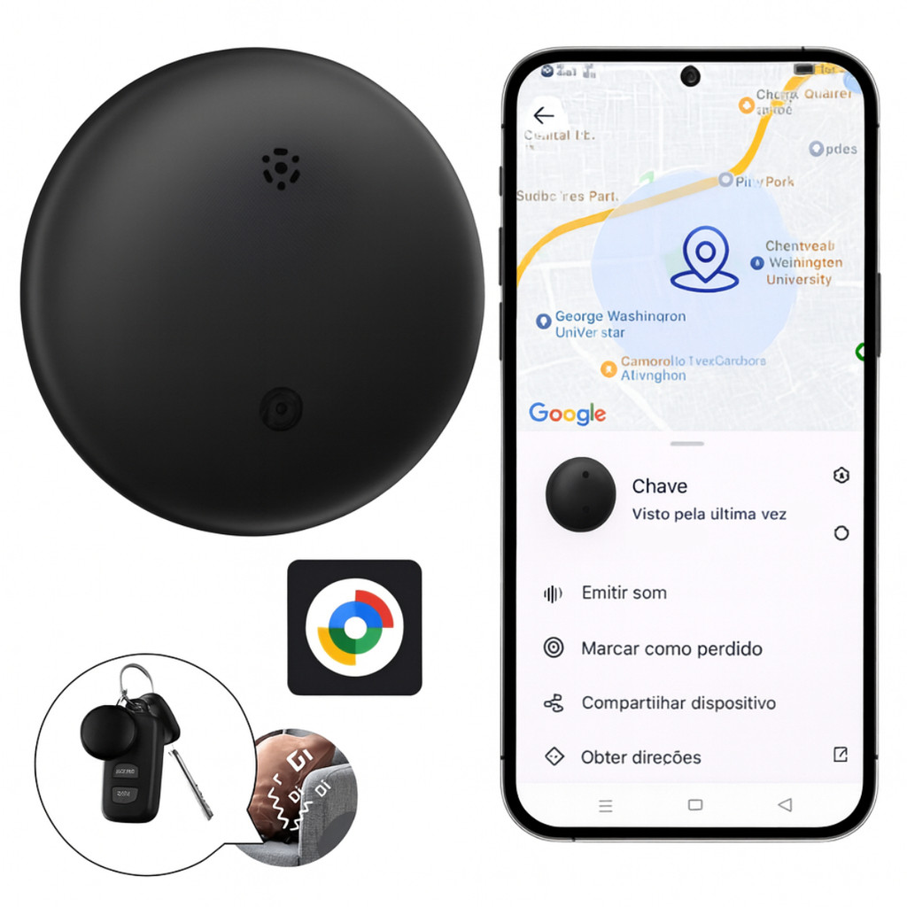 Localizador Rastreador Inteligente GPS À Prova D’Água Global Smart TAG Find My Device Bluetooth Android em Oferta na Shopee