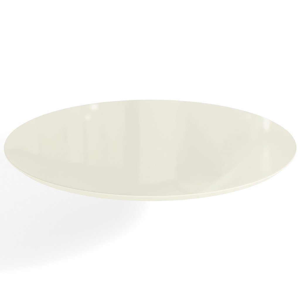 Tampo Redondo Mesa de Jantar com Vidro 105cm Off White em Oferta na Shopee