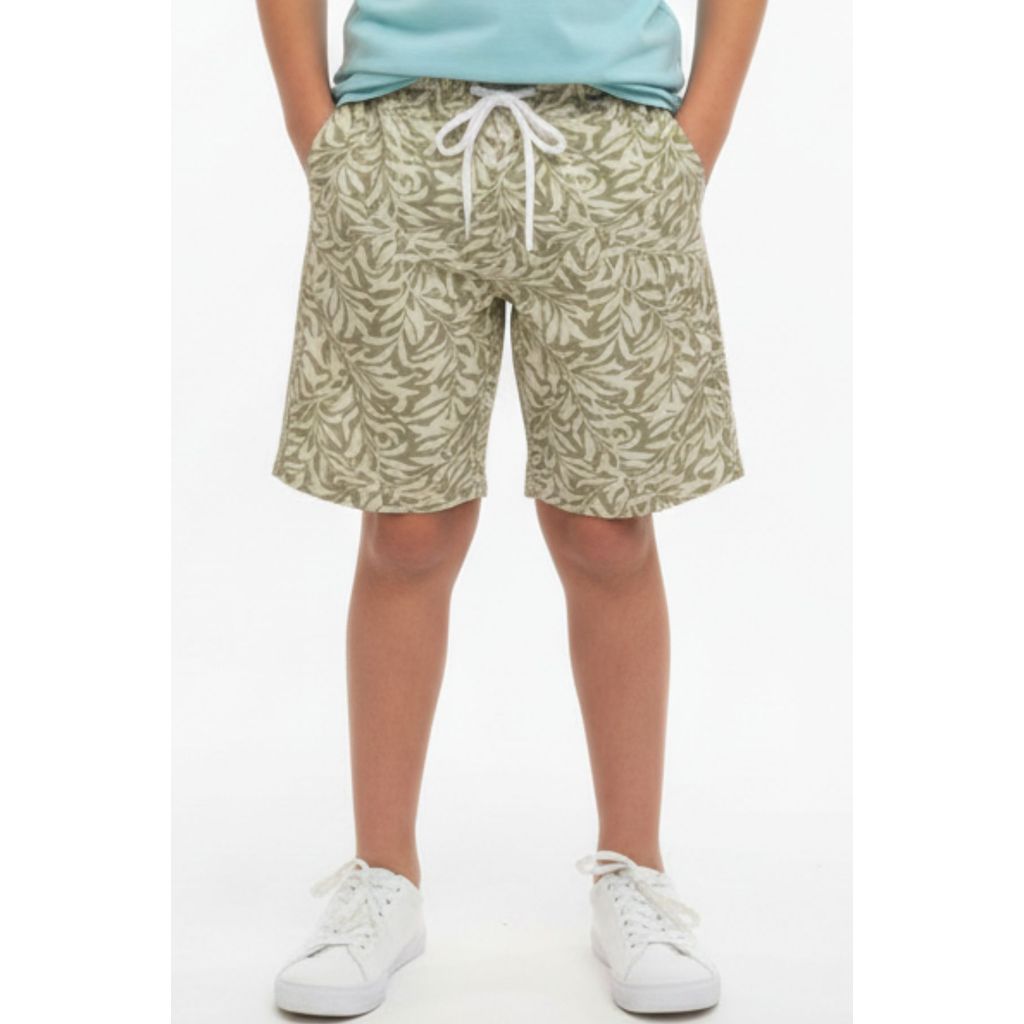 Bermuda Nylon com Elastano Estampada Onda Marinha