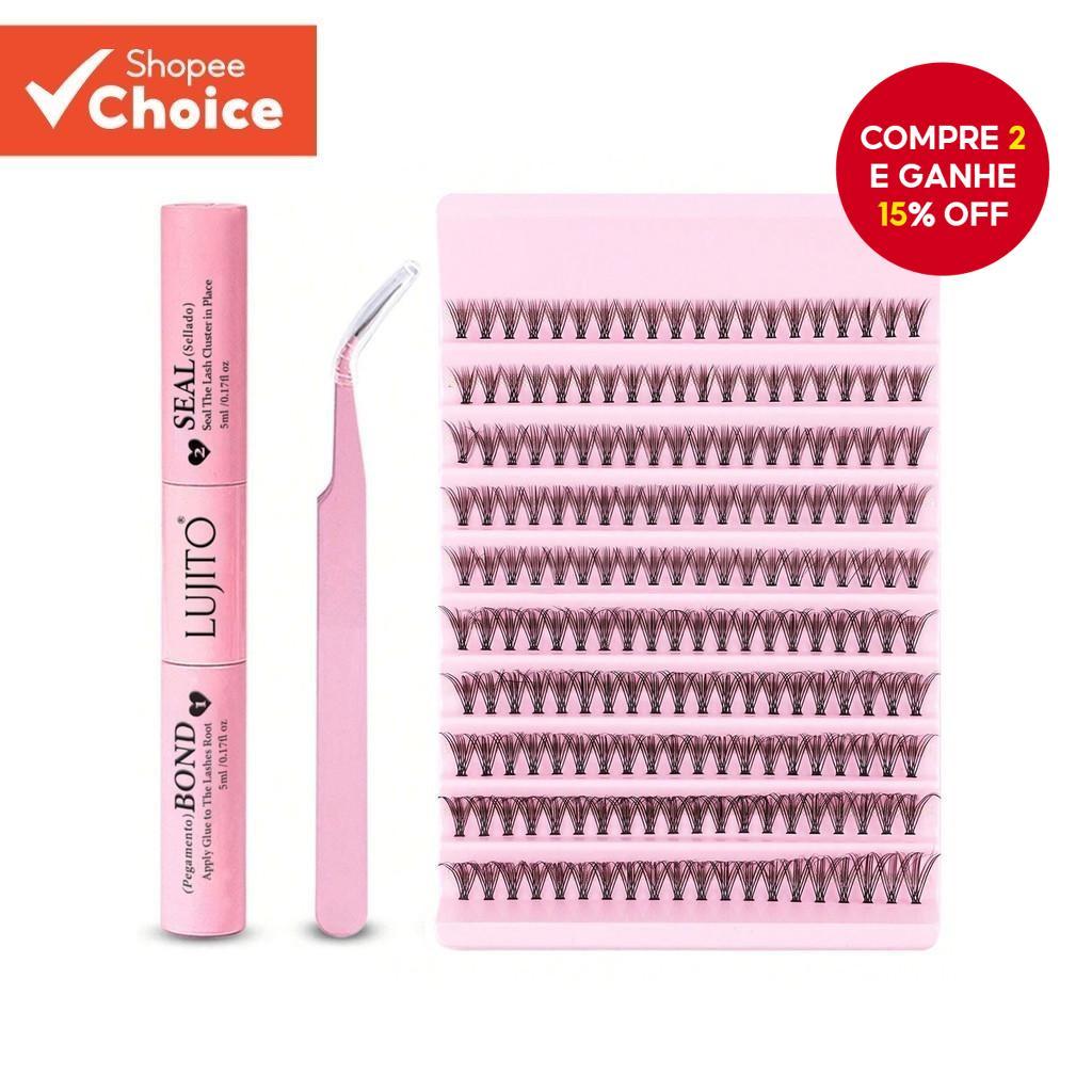 Cílios Postiços 200Pcs D Volume Conjunto De 0.07 Mm , Kit De Extensão De 8-16