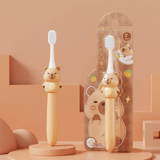 Adequado para bebê capivara escova de dentes bonito carvão de bambu alça curta cuidados infantis em Oferta na Shopee