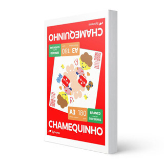 Papel sulfite A3 180g 297x420 com 50 folhas Chamequinho em Oferta na Shopee