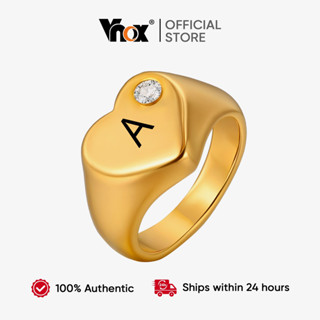 Vnox Personalizado Feminino Meninas Em Forma De Coração Único Anel De Diamante Gravura Nome Ouro Aço Inoxidável Não Manc em Oferta na Shopee